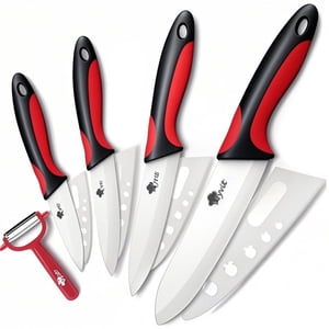 Myvit Couteau en céramique Couteaux de cuisine 4-Pack Couteaux de parure de fruits,3",4",5",6"