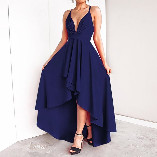 Gspmoly Robes d'Été pour Femmes 2025, Mode Femmes Été Décontracté Uni Col en V Camis Sans Manches Gilet Robe Longue Robes de Soirée pour Femmes Économies d'Été