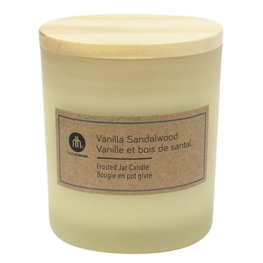 Hometrends 7.5oz VANILLA SANDALWOOD Scented Frosted Jar Candle