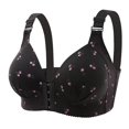 thumbnail image 1 of GDREDA Classic Style Bra New Front Closure Plus Size Bra With Gathering Effect No Underwire Side Support Full Coverage For Plus Size Women's Underwear Black,36, 1 of 2