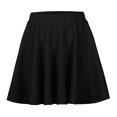 thumbnail image 1 of Womens Solid Color Basic Versatile Stretchy Flared Casual Pleats Mini Skirt, 1 of 8