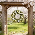 thumbnail image 3 of Easter Wreath for Front Door Hanging 36 cm Plastic Green Leaves and Egg Decor for Spring or Easter Display, 3 of 8