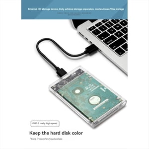 USB 3.0 Pièce jointe du disque dur externe 2.5 1 cm SATA SSD Cas de disque dur externe HDD Boîtes de disque dur claires