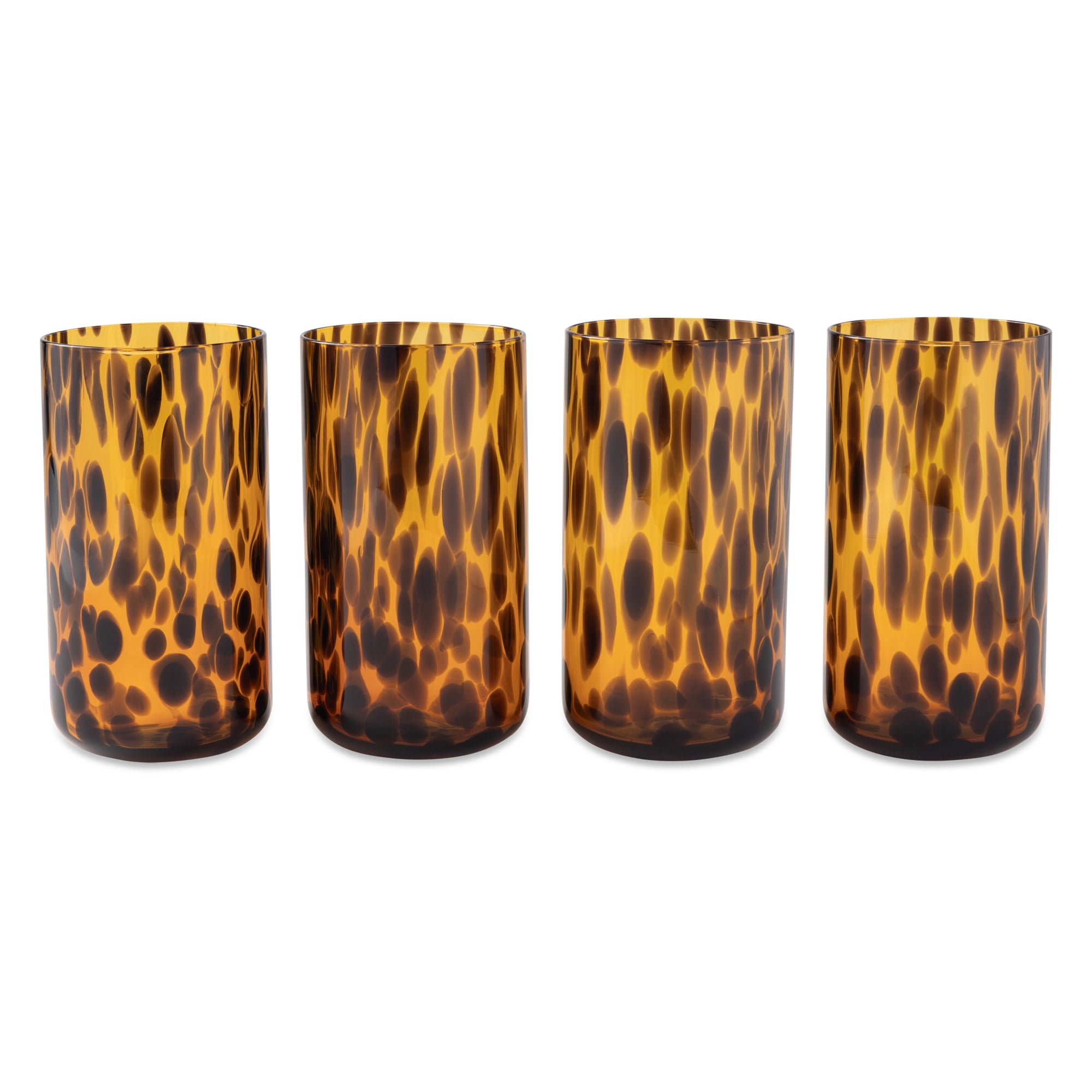 Verres à boire Thyme & Table 20 fl oz motif tortue brune, lot de 4