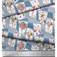 thumbnail image 3 of Soimoi Polyester Crepe Fabric Leaves & Flower Floral Printed Fabric 1 Yard 52 Inch Wide, 3 of 3