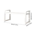 thumbnail image 3 of Kitchen Storage Rack | Metal & Wood Multifunction Organizer Shelf for Dishes, Seasoning Bottles, Heavy Items | Rust-Resistant, Non-Slip, Punch-Free | 30x21.5x20cm | Black or White | 1 Pack, 3 of 6