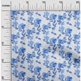 thumbnail image 2 of oneOone Tissu Polyester Spandex Bleu à Fleurs pour Robe Tissu Imprimé au Mètre 56 Pouces de Large, 2 of 4