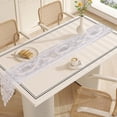 thumbnail image 4 of Dvkptbk Table Runner White Hollow Lace Table Flag Beautiful Flower Tablecloth Table Flag Home Dining Table Decoration 13.78X45.28 Inches Kitchen Essentials, 4 of 6