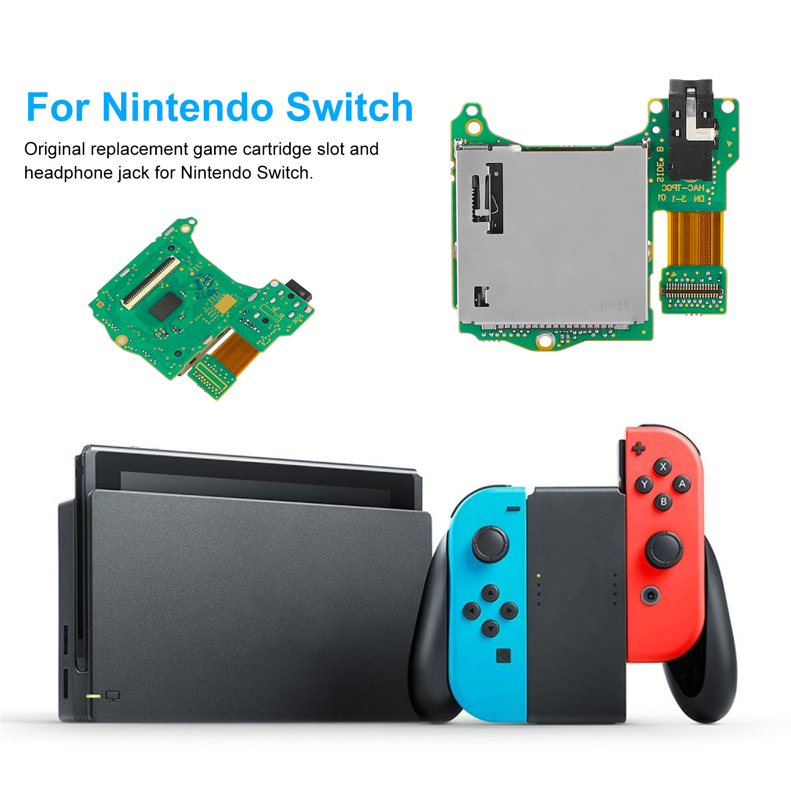 Game Cartridge Card Reader Slot, TSV Switch Headphone Jack