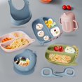thumbnail image 4 of Boreal Craft Place Mats for Kitchen Table Place Mates for 4 Dinner Table Mats Silicone Baby Feeding Set Baby Led Weaning Supplies With Suction Cup Divider Tray Toddler Self Feeding Tableware Set, 4 of 6