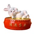 thumbnail image 3 of Baohd Lucky Rabbit Statue Money Box Figurines Piggy Bank Storage Case for Bedroom 10cmx10cmx9cm, 3 of 9