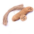 thumbnail image 3 of 100pcs Thank You Wedding Party Favor Scalloped Round Kraft Paper Tag with String (Brown), 3 of 3