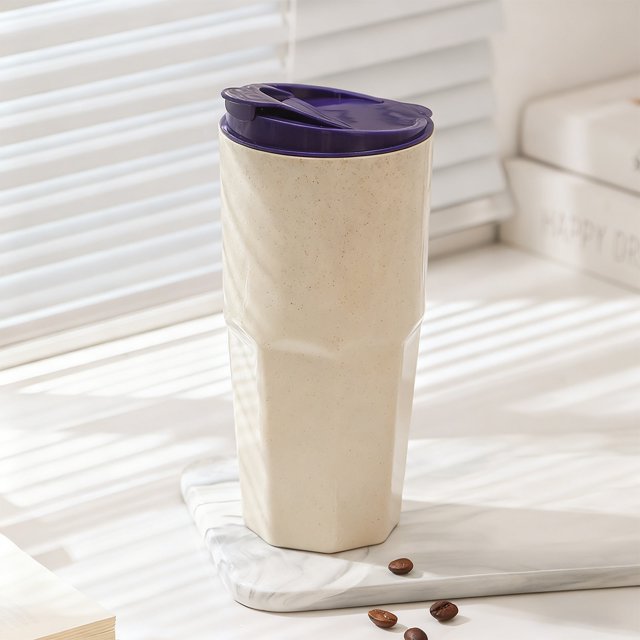 Cagogo 1000ML Travel Mug, Spill-Proof Leak-Proof Coffee Cup, Portable Water Bottle Car Mug, Insulated Plastic Tumbler for Outdoor Camping and Office Commute, Dishwasher Safe BPA-Free