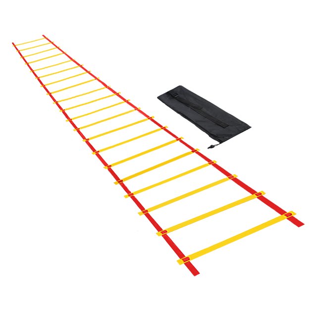 Unique Bargains Échelle d'Agilité 20 Rung 10M / 33ft avec Entraînement de Vitesse de Sac de Transport, Jaune Rouge