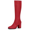 thumbnail image 1 of Unique Bargains Bottes Hauteur Genou à Talon Bloc à Bout Rond pour Femmes, 1 of 6
