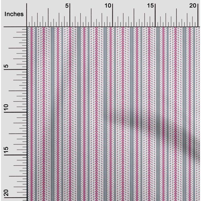 oneOone Polyester Lycra Fabric Stripe|Diamond & Triangle Geometric Print Sewing Fabric BTY 56 Inch Wide