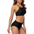 thumbnail image 3 of Charmo Womens Halter Bikini Swimsuits High Neck Two Piece Bathing Suit, 3 of 6