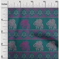 thumbnail image 1 of oneOone Georgette Viscose Fabric Floral & Elephant Block Decor Fabric Printed BTY 42 Inch Wide, 1 of 4