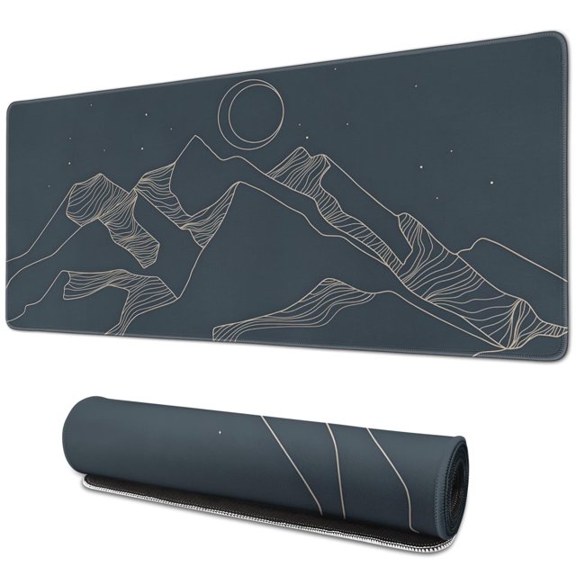 "Mountain Theme Extended Gaming Mouse Pad: Enhance Gaming & Work Experience with Our Large 31.5x11.8 Inch, Stitched Edged, Anti-Slip Mousepad"