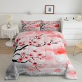 thumbnail image 2 of Erosebridal Spring Cherry Blossoms Bedding Todder Comforter Set, Watercolor Flower Down Comforter, Pink Grey, Reversible 2 Pieces, 2 of 8
