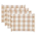 thumbnail image 1 of FRAÎCHE Spring Taupe Gingham Placemats, 4 pack, 1 of 5