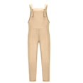 thumbnail image 2 of Plus Size Women's Solid Sleeveless Long Bib Pants Casual Jumpsuits Rompers Summer, 2 of 4