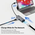 thumbnail image 2 of BENFEI USB-C to Ethernet Gigabit Adapter with 100W Power Delivery, Thunderbolt 3/4 to RJ45 Ethernet LAN Network Adapter Compatible with iPhone 15 Pro/Max, MacBook Pro/Air 2023, iPad Pro, iMac, 2 of 5