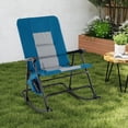 thumbnail image 2 of Costway Oversized Folding Rocking Chair w/ Metal Frame Armrests Side Pocket for Backyard, 2 of 10