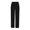 thumbnail image 4 of Diufon Womens High Waisted Pants Solid Color Wide Leg Pants Button Business Straight Trousers with Pockets, 4 of 6