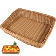 thumbnail image 1 of 1Pc Woven Fruit Basket Simple Bread Storage Basket Vegetable Basket Light Brown, 1 of 9