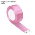 thumbnail image 2 of Unique Bargains 1.5 Inch Wide 24 Yards Satin Ribbon, 2 Pack Double Face Solid Crafts Roll for Party Home DIY Wrapping Decoration, Medium Pink, 2 of 6