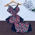 thumbnail image 1 of WILLBEST Jeans pour Femmes Ensemble de Pyjama à Bretelles en Dentelle Style Court avec Short Pantalon Homme, 1 of 3