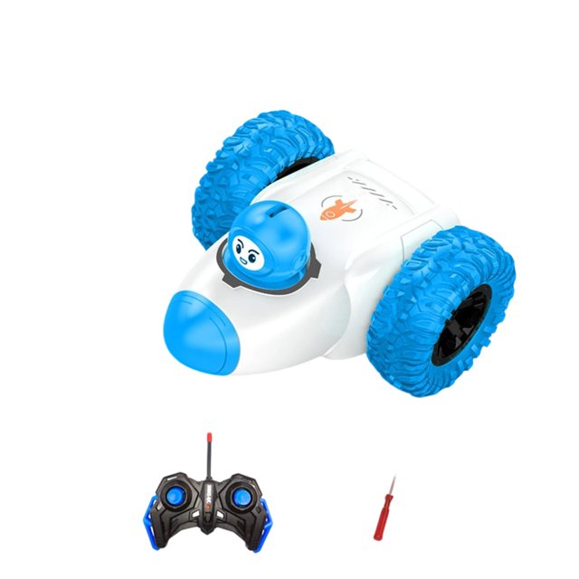 Blue Rolling And Rotating Toy Car Remote Control Toy For Children High-Speed Wireless Remote Control Car Stunt Car