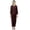 Brown, variant on Bimba Button-Down Shirt With Elastic Waist Pajama Pants 2 Pcs Full Sleeve Night Wear Set