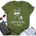 thumbnail image 1 of YourTops T-Shirt pour Femmes No Drama Llama (US L, 2-Vert Armée), 1 of 2