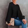 thumbnail image 3 of ZANZEA Chemises Décontractées en Soie à Manches Bouffantes à Col Rond pour Femmes, Blouse de Boîte de Nuit, Hauts, 3 of 8