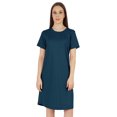 thumbnail image 1 of Inkmeso Robe T-Shirt d'Été Décontractée Unie pour Femmes, Coupe Ample, Tunique à Manches Courtes, Robe de Nuit, 1 of 7