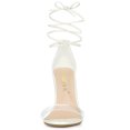 thumbnail image 2 of BLISSFUL STEP Sandales à Talons Aiguilles à Lacets pour Femmes à Bride Transparente, 2 of 6