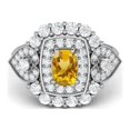 thumbnail image 2 of Coussin en Forme de Citrine 6X4mm Argent Sterling 925 Bague de Cocktail pour Femmes, 2 of 4
