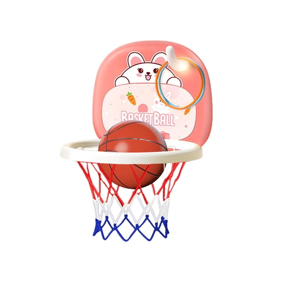 Panier de Basketball Intérieur Rose pour Tout-Petits, Ensemble de Basketball Suspendu, Mini Jouet de Basketball pour Enfants, Jouet d'Entraînement Sportif Précoce 11.42X9.84X2.09 Pouces 0.79Lb