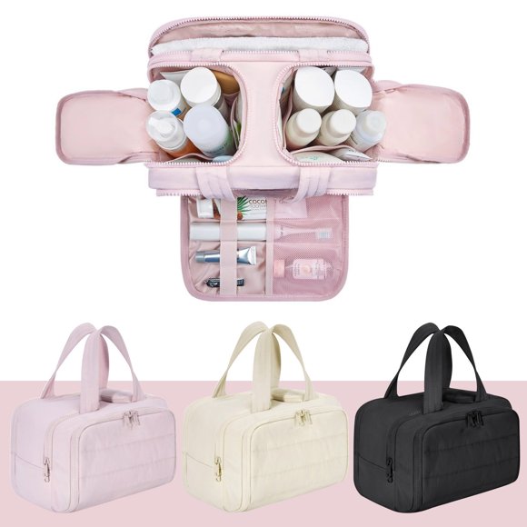 Oefntac jusqu'à 40 % de Réduction Trousse de Maquillage Légère Grande Ouverture Trousse de Lavage Trousse de Rangement Grande Capacité Trousse de Voyage Cosmétique
