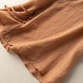 thumbnail image 4 of Meichang Hauts en Coton et Lin pour Femmes Décontractés d'Été à Manches Courtes à Col Rond T-Shirts Rétro Coupe Ample T-Shirts Unis Fluides Blouses Courtes de Vacances Orange G, 4 of 4
