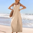thumbnail image 4 of Ovzne Robes pour Femmes 2025 Robe Femme Robe Décontractée Sans Manches Mini Robe d'Été Printemps Col Rond Débardeur Ample Plage Courte Robes Robe d'Été Liquidation, 4 of 7