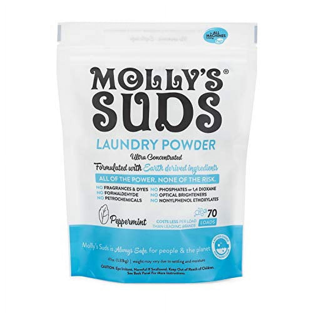 Molly's Suds Original Laundry Detergent Powder| Natural Laundry Detergent for Sensitive Skin | Earth-Derived Ingredients, Stain Fighting | 70 loads