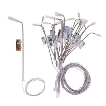 KLKCMS 20x White Miniature LED Street Lights Street Light Accessories for Model Making