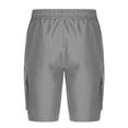 thumbnail image 4 of Styesk Mens Shorts Man Solid-Color Loose Casual Multi-Pocket Drawstring Workwear Half Shorts Pants, 4 of 5