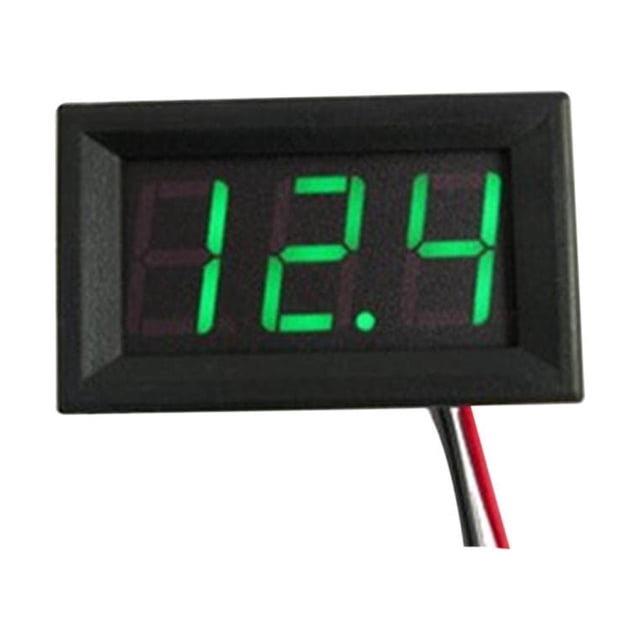 kurtrusly Voltmètre Numérique DC 0-100V Haute Précision Affichage LED Jauge de Tension Accessoire Automobile, Vert