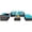 Turquoise, variant on Costway 6PCS Patio Rattan Furniture Set Cushion Sofa Coffee Table Ottoman Black