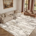thumbnail image 4 of BERTHMEER 8'x10' Area Rugs for Living Room Bedroom Dining Room Office Farmhouse Kitchen Clearance Abstract Distressed Contemporary Modern Machine Washable Large Indoor Rugs Carpets, Brown&Yellow, 4 of 7
