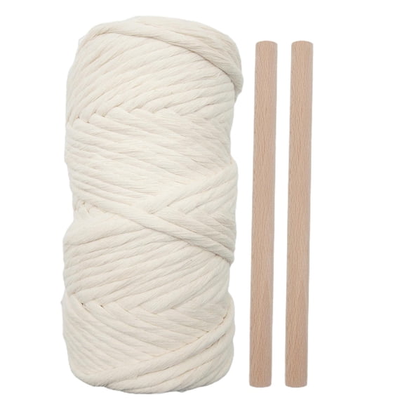 KLKCMS yotijar Macramé Corde en Coton, 6 mm X 109 Yard Corde Corde en Coton 6 mm avec 2 Bâtons